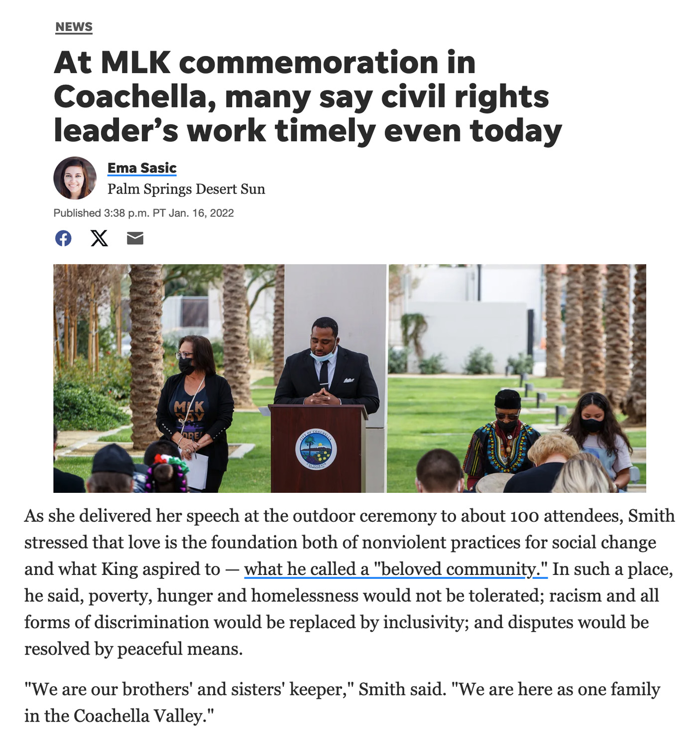At MLK commemoration in Coachella, many say civil rights leader’s work timely even today